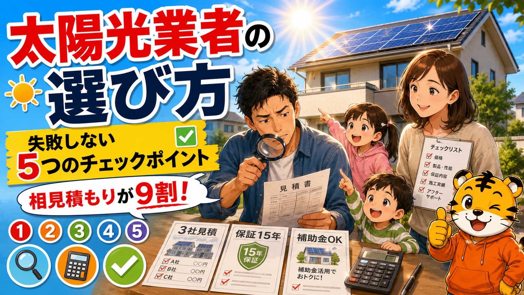 太陽光発電業者の選び方完全ガイド|後悔しないための5つのチェックポイントと一括見積活用法